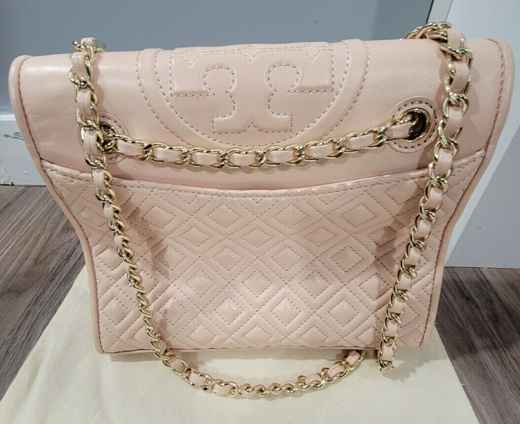 ショルダーバッグ・ポシェット Tory Burch   Shoulder Bags Women Leather Pink/Brown Tory Burch Purse Pink Gold Chain Quilted Leather Flap