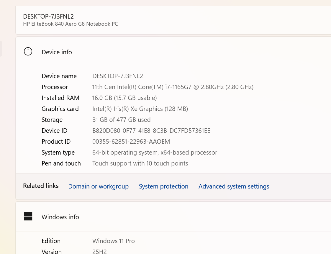 HP EliteBook 840 Aero G8 14"FHD TOUCH i7-1165G7 2.8GHz 16GB 512GB SSD Win 11 Pro - Thumbnail 18