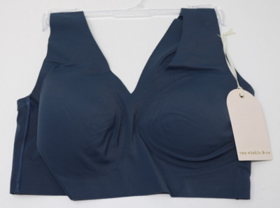 Van Winkle & Co Size Med Bonded V Neck Wireless Bralette Mood Indigo New w/ Tags