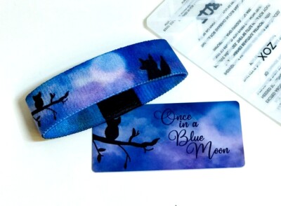 ZOX **ONCE IN A BLUE MOON** BLUE BLOG Strap Medium New IN PKG Wristband w/Card