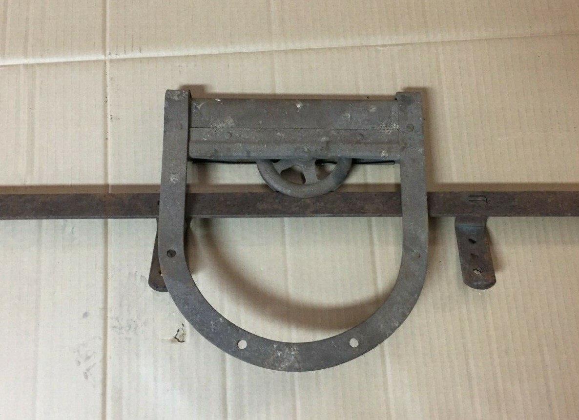 Antique  Barn Door Slider Horseshoe Roller 8' Track Vintage Old 321-19C