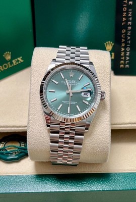 Rolex Datejust Mint Green Men's Watch - 126234 2024 Fluted Bezel Genuine Rolex