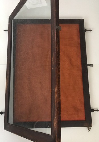 Antique Wood Glass Display Case 2 3/4” x 27 1/2” X 39 1/2”