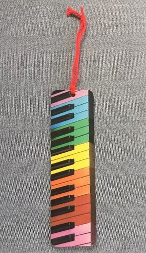 Vintage Piano Hallmark Bookmark, Rainbow