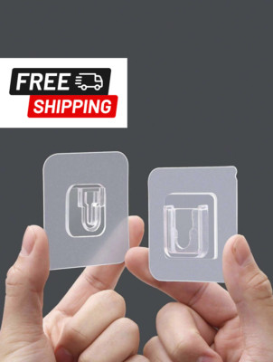 12pcs Non-Trace Clear Adhesive Hook For Picture/Decorative Painting Hanging NEW