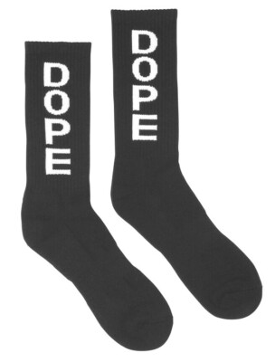 Dope Couture Superior Acrylic/Cotton Blend Black Ankle Crew Socks NEW