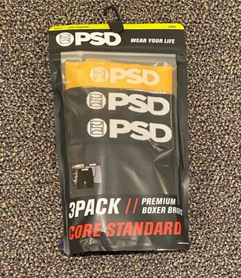 PSD Boxer Brief 3 Pack - Benjamin/Black/Gray - Size L
