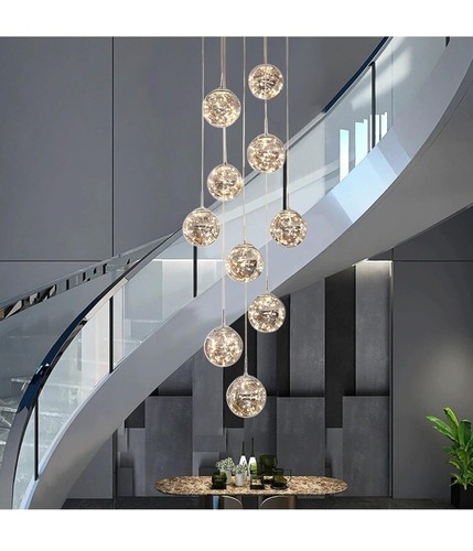 Elegant 10-Light Chandelier Crystal Ball Gypsophila High