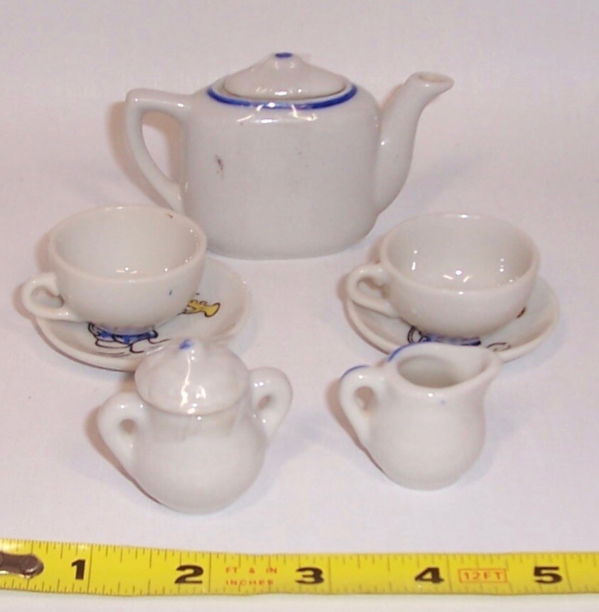 9 Piece Kids Child's Tea Set Vintage  Made In Japan Animal Parade