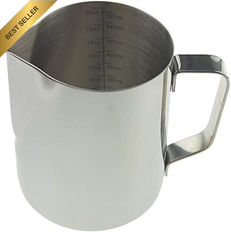 Barista Milk Jug 600Ml Stainless Steel Ideal for Coffee Latte Cappuccino