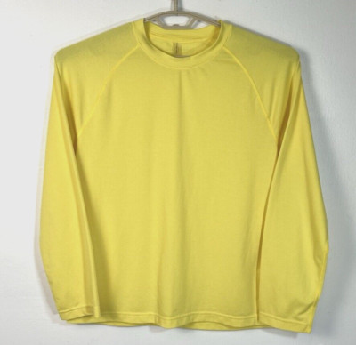 Outdoor Voices Size Medium Yellow Fast Track Mesh Longsleeve Crew Neck