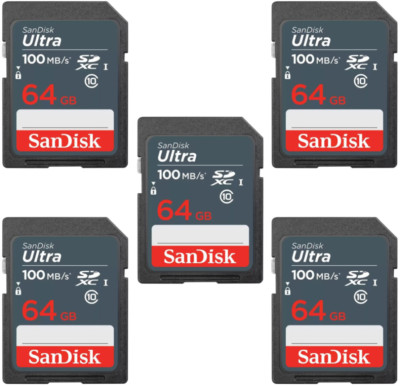 SanDisk Ultra 16GB 32GB 64GB 100MB/s C10 SD SDHC SDXC SDSDUNR Camera Card Lot