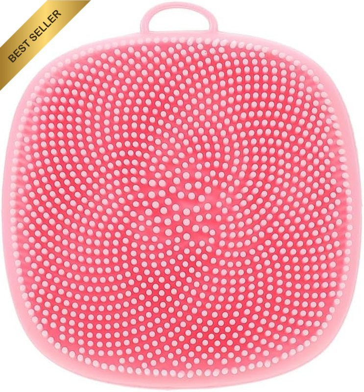 Pink Silicone Cleansing Brush Device for Face, Scalp, Lip Skin - Makeup Remover,