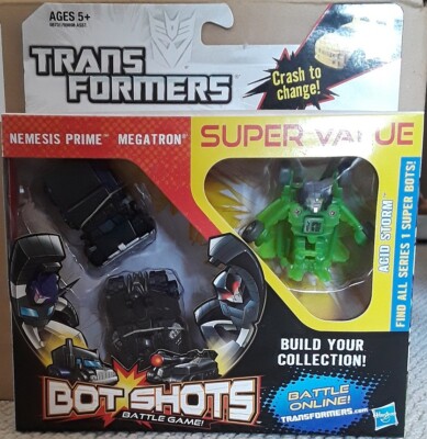 Transformers Bot Shots Nemesis Prime Megatron Acid Storm 3-pack sealed misb