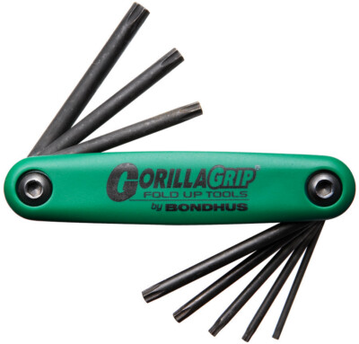 TR9-TR40 Tamper Resistant Torx  Fold-Up Tool Bondhus  USA GorillaGrip  #12638