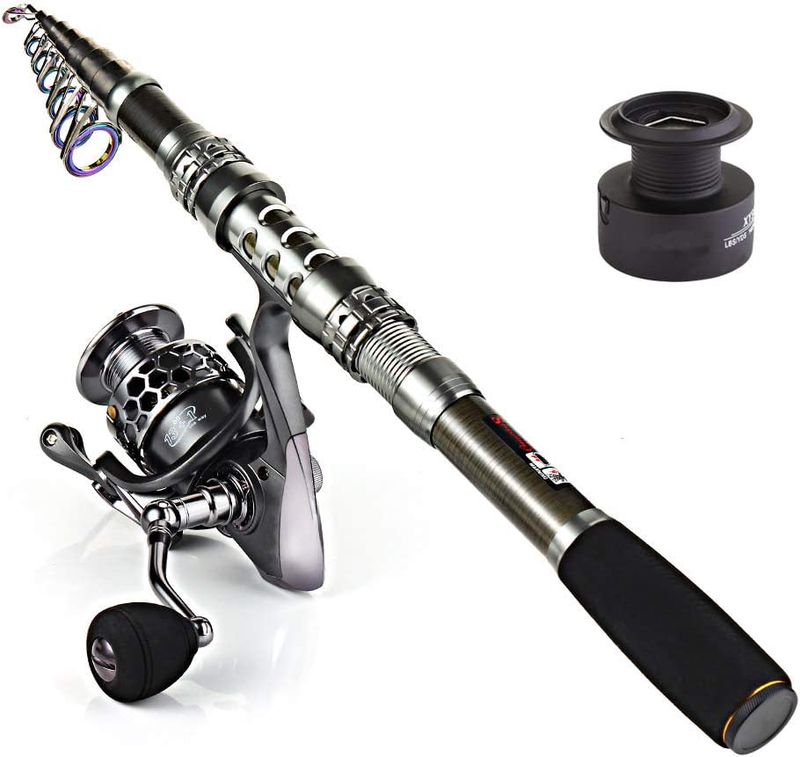Sougayilang Spinning Fishing Rod and Reel Combos Portable Telescopic Fishing Pol