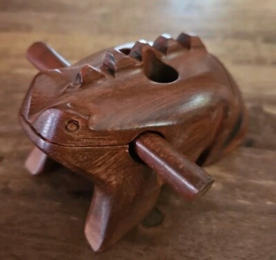 Croaking Frog Percussion Musical Sound Wood Carved Wooden 