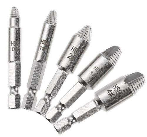5PC Screw Remover Extractor Hex Shank Bolt Removal Broken Stripping Damage Screw