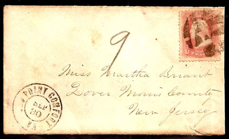 Unusual Fancy Geometric Cancel On Cover...a11...old Point Comfort, Va Strike
