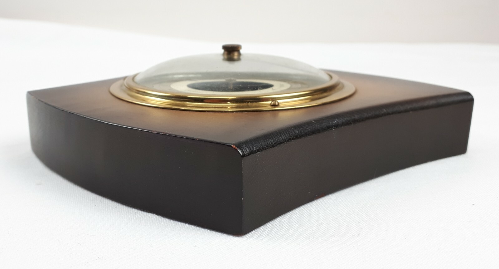 Vintage Gischard Germany Barometer Wood & Brass Wall Hanging