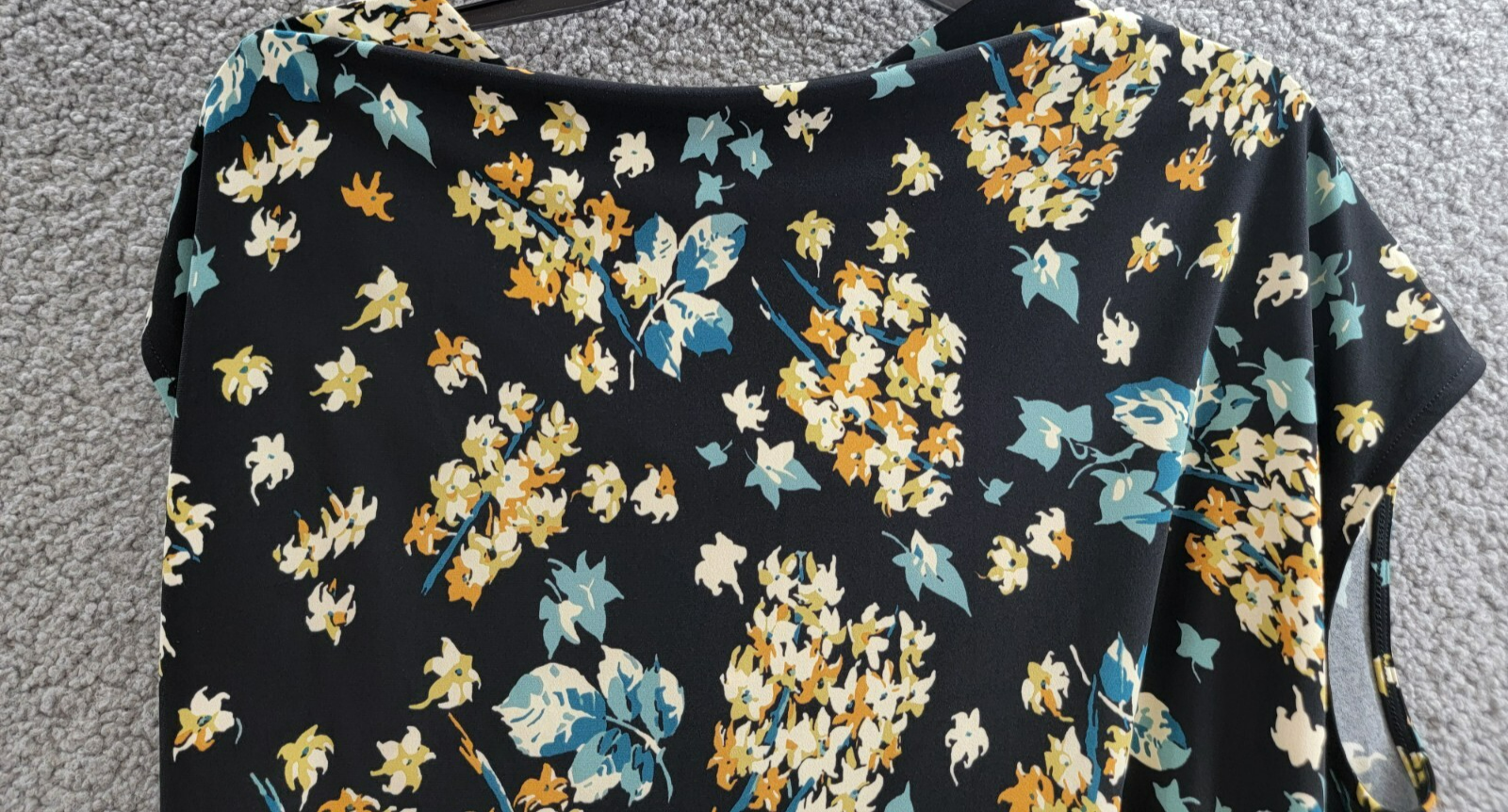 Lauren Ralph Lauren Floral Off-The-Shoulder Top Women's M Black Multi Pullover - Picture 10 of 15