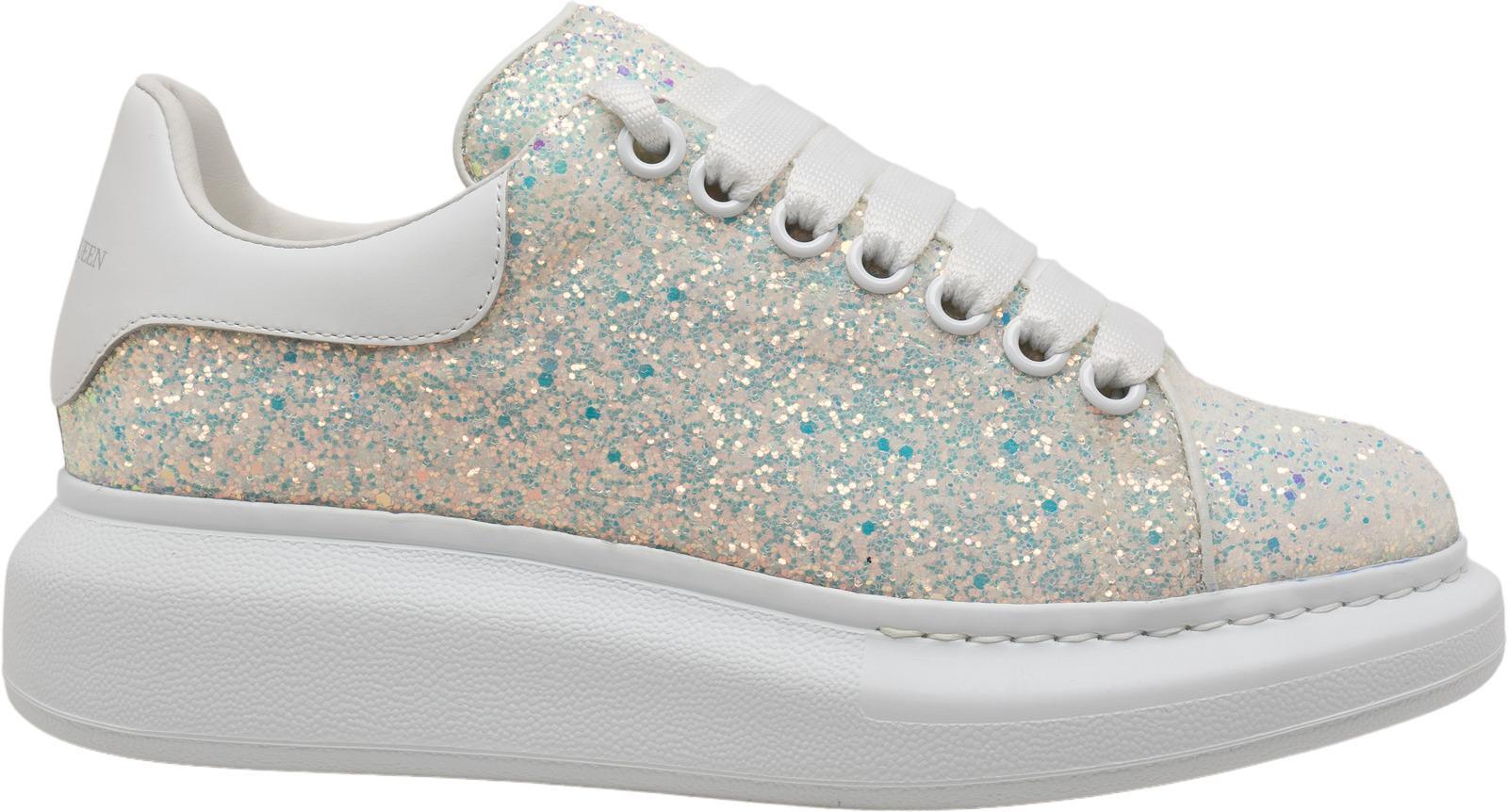 Size 9 - Alexander McQueen Oversized Sneaker Silver Glitter