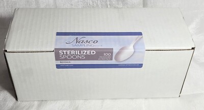Box of 100 Nasco Whirl-Pak Sterilized Spoons B01041A - Use with Closure Bags
