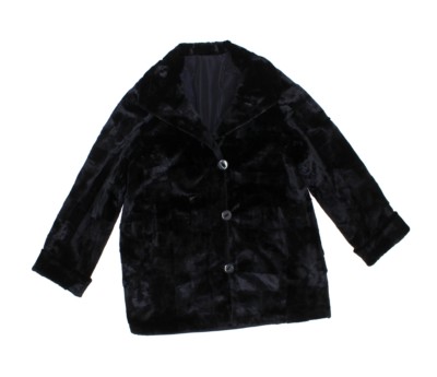 Pre-owned Bergama 813453 Plus Black Sheared Mink Fur Sections Reversible Stroller Coat 3xl