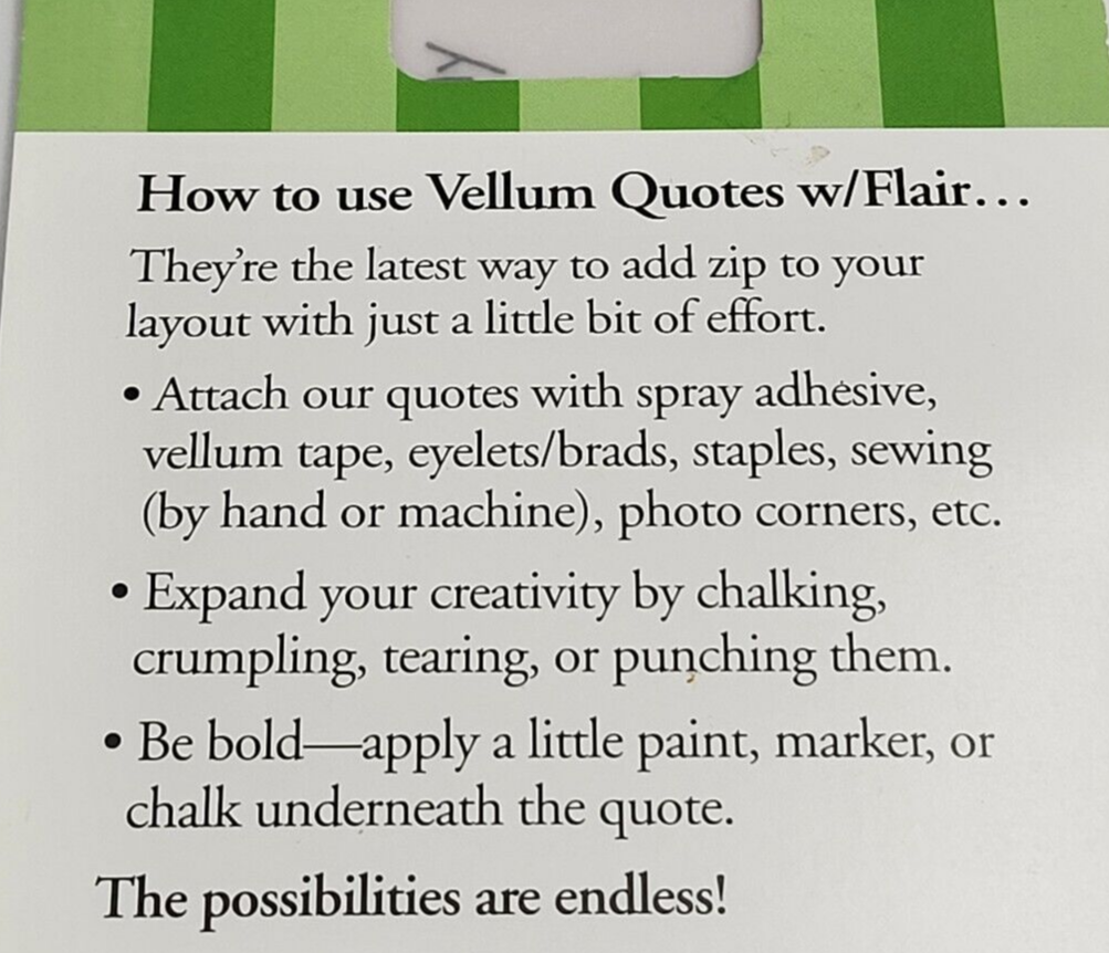 Flair Designs Vellum Quotes Baby Themed 28 Count - New