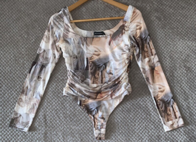Nude Colour All In One Top, From Pretty Little Things, Size 10