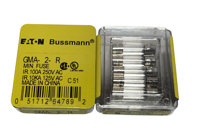 Bussman GMA-2-R Glass Tube Fast Acting Electronic Fuse 250V (PK OF 5) New