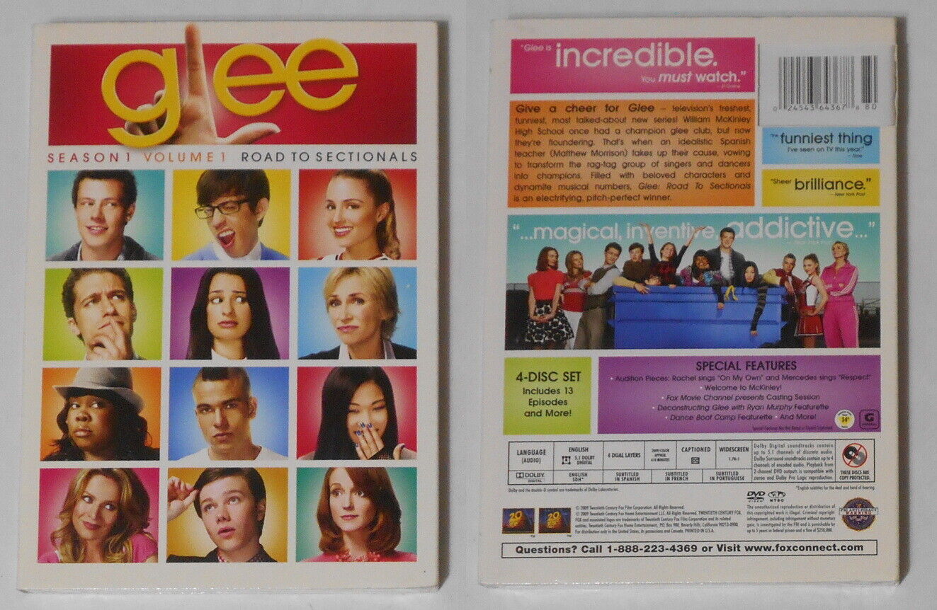 Glee season 1, Volume 1 Road to Sectionals U.S. 4 dvd box Glee season 1, Volume 1 Road to Sectionals U.S. 4 dvd box
