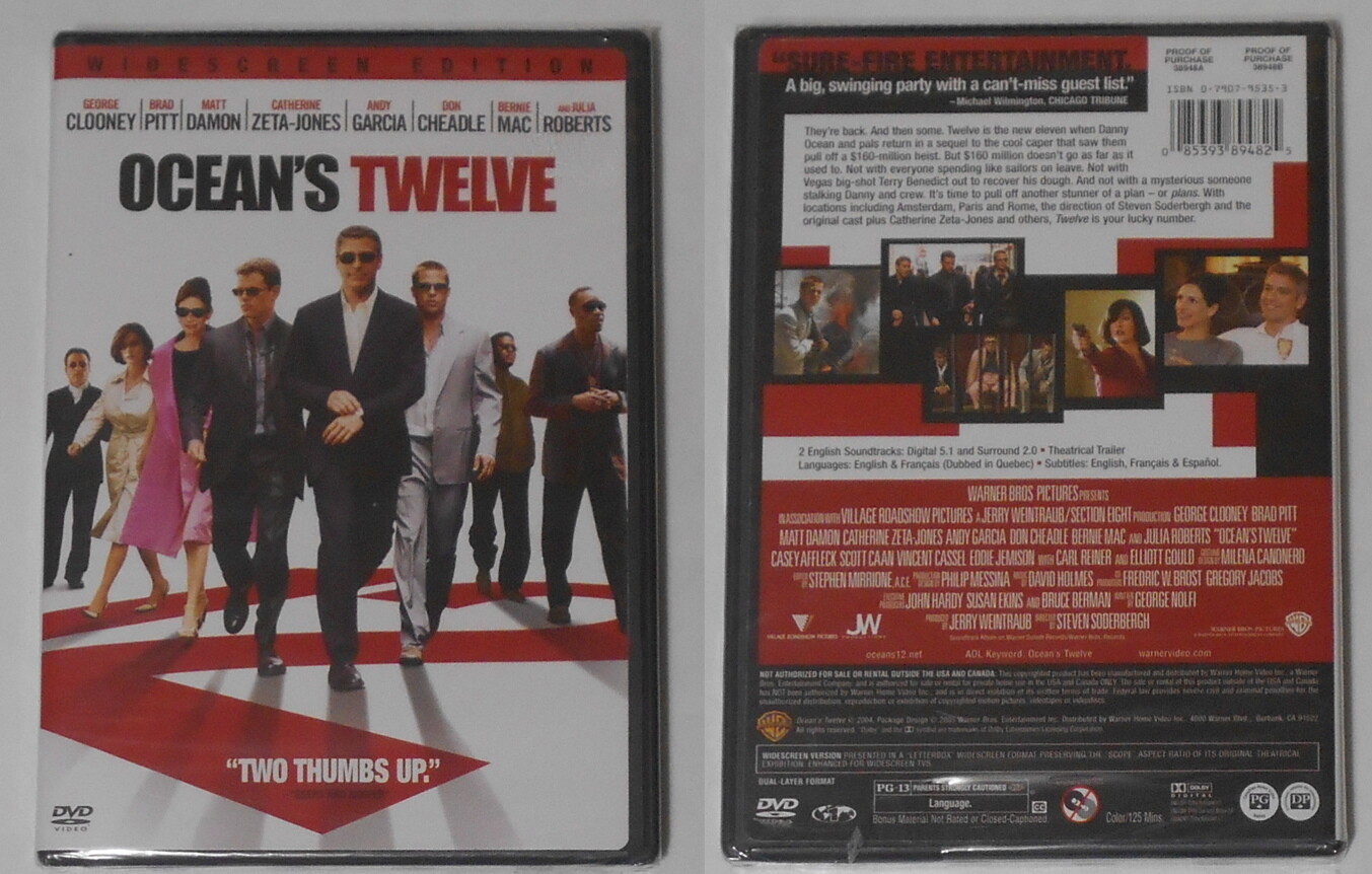 Ocean's Twelve movie Catherine Zeta Jones, Brad Pitt - U.S.