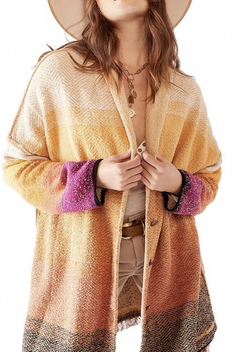 

Большой кардиган-свитер Free People Sunset Park с низкой посадкой, комбо, Multicolor