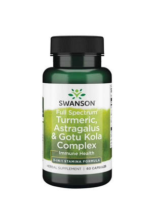COMPLEXE SWANSON À SPECTRE COMPLET CURCUMA, ASTRAGALE & GOTU KOLA 60 GÉLULES