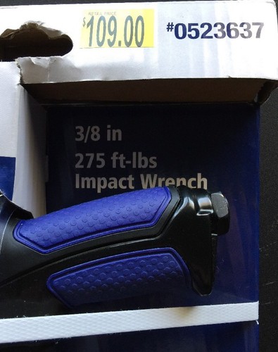 New Kobalt Air Impact Wrench 3/8 in 275 ft lbs Nonslip Grip Variable Speed Tool