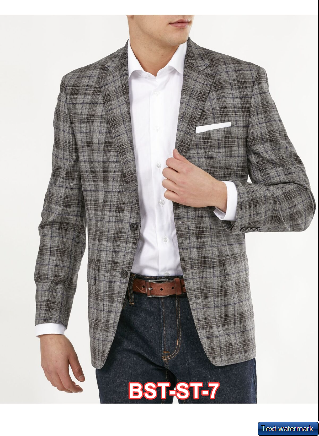 RALPH LAUREN Men Blue Taupe Single Breast Classic Plaid Sport Coat 44L/38/42L/50