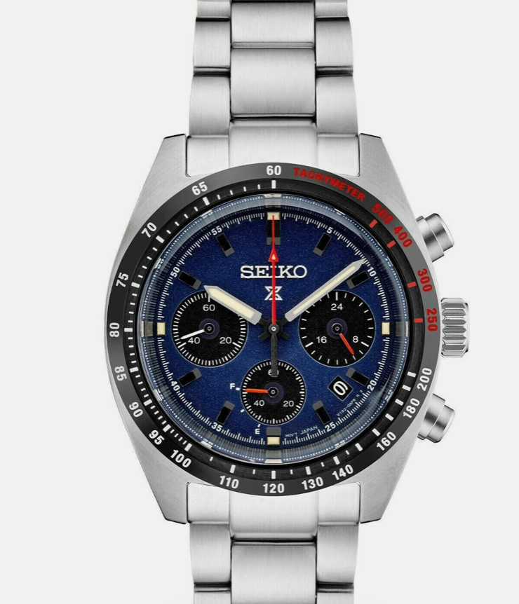 SEIKO SEIKO SSC815 PROSPEX BLUE SPEEDTIMER SOLAR CHRONOGRAPH WATCH BOX TAGS PAPERS