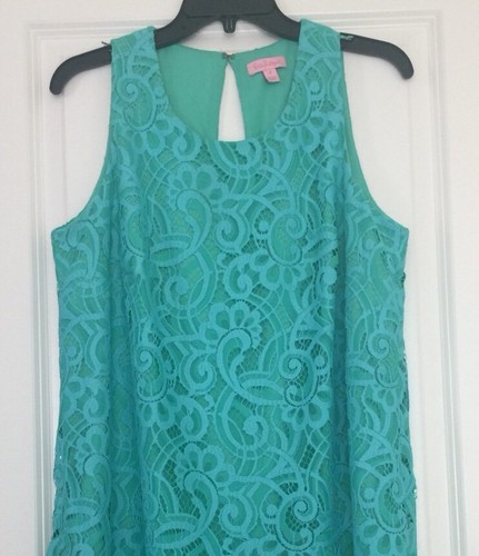 Lilly Pultzer Polyester/nylon  Lining Baby Blue Women’s Dress Sz 14 Euc
