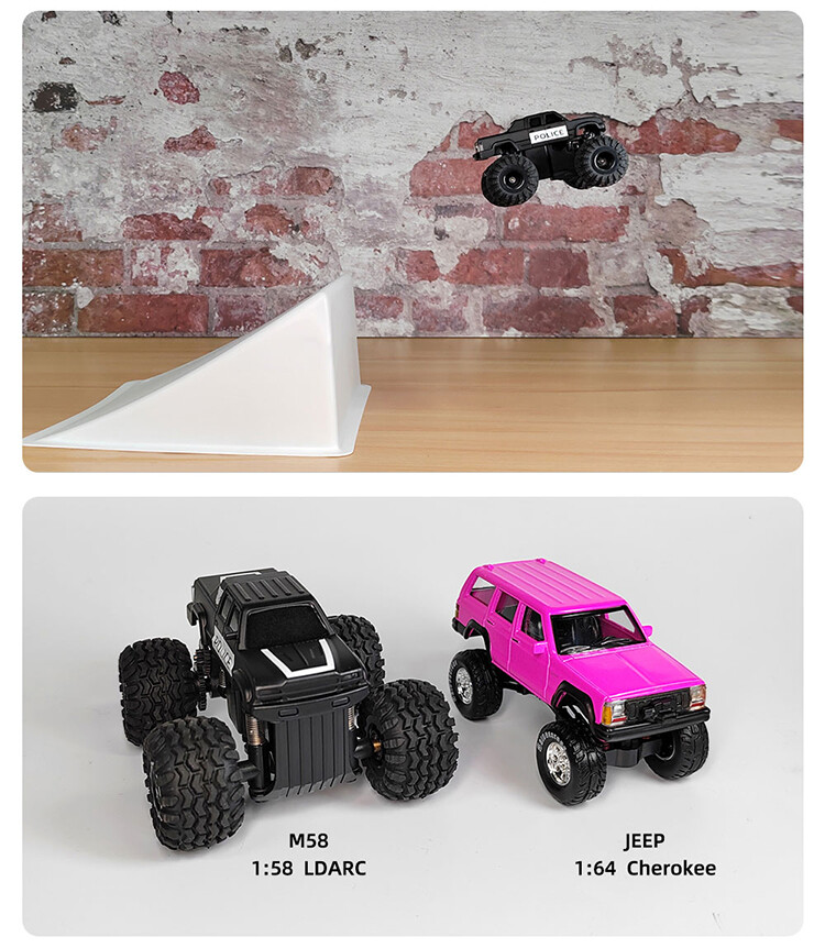 LDARC M58 RTR モンスタートラック　オプション付き LDARC Radiant M58 1/58 RC Car Micro Mini Monster Truck