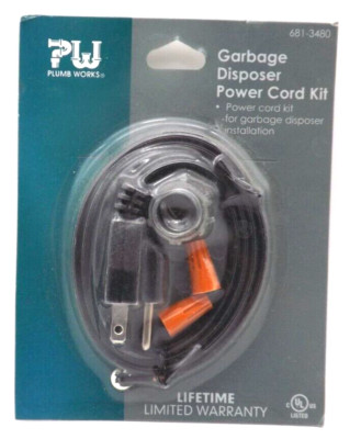 Plumb Works  Black Garbage Disposal Power Cord Installation Kit 681-3480