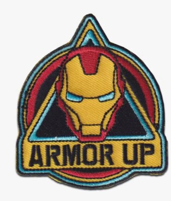 Disney Marvel Avengers Iron-On Patch: Iron Man Faceplate w/Armor Up New Ship