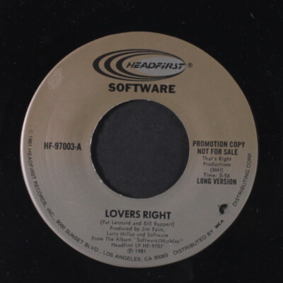 SOFTWARE: lovers right / short HEADFIRST 7'' Single 45 RPM