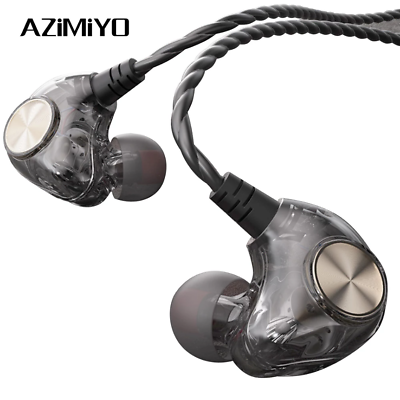 AZiMiYO HK1 Wired Headphones 3.5mm Hybrid HiFi DJ Earphone Stereo Music Deep 