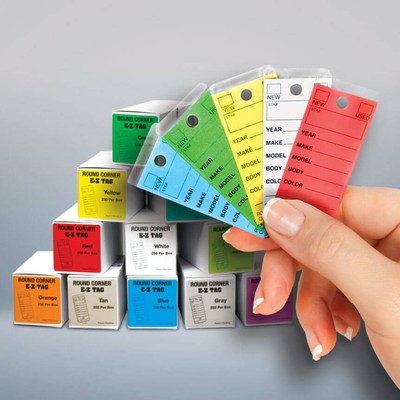 CarBowz Car Dealer Key Tags Self Laminating Round Corner White Color Tough Tags