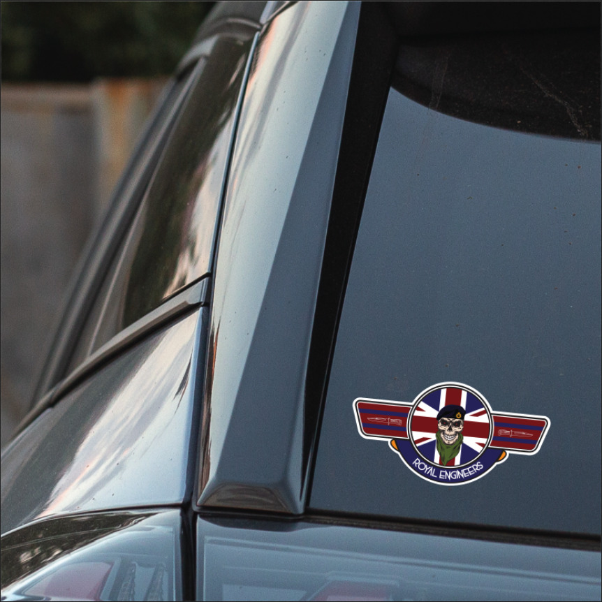 Royal Engineer UV Laminated Vinyl Sticker - Wings - Picture 3 of 5