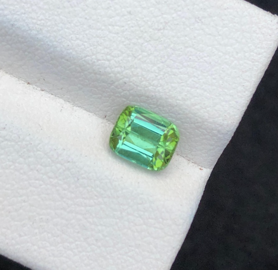 1.11 cts Natural cut Mint green Tourmaline Cushion shape  from Afghanistan.