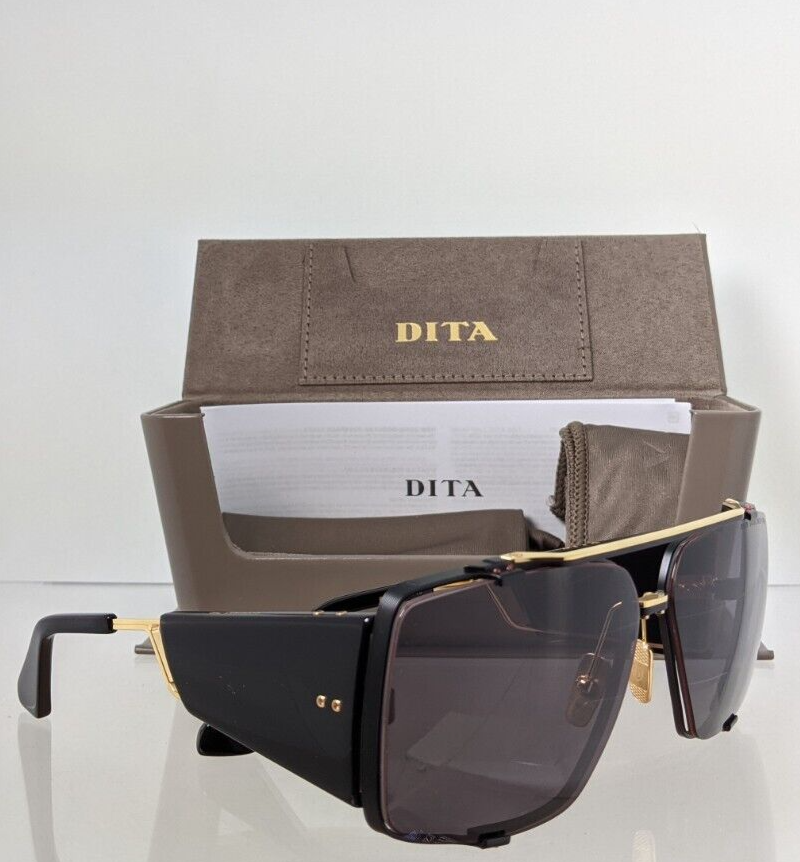 Pre-owned Dita Authentic  Sunglasses Souliner - Two Dts 136-64-03 Black & Gold Frame In Gold & Black