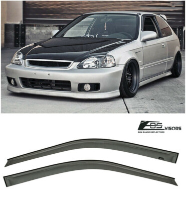 EOS Visors For 96-00 Honda Civic 2/3Dr JDM Tape-On Side Window Rain Deflectors