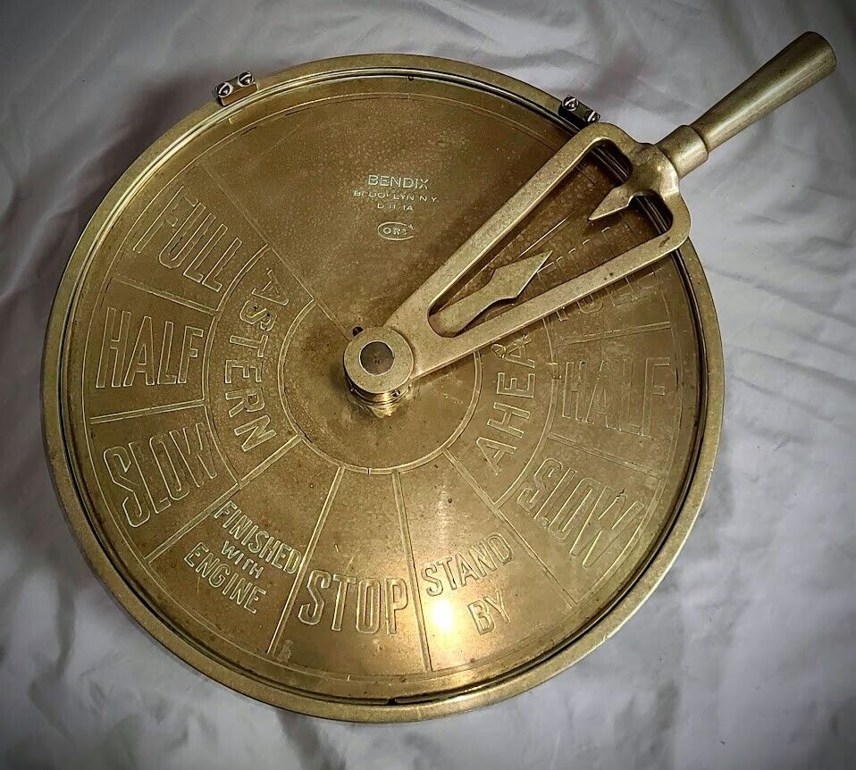 Ships Engine Room Telegraph by Bendix Large Heavy Antique Original Great Bell!